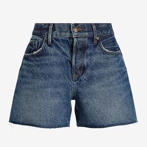 Express Mid Rise Raw Hem Midi Short